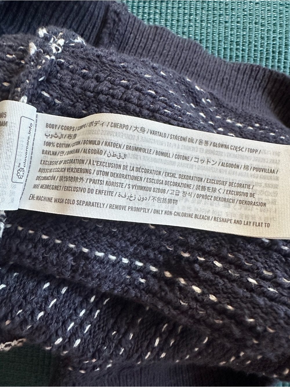 Abercrombie and Fitch Textural Stripe Johnny Collar Sweater Polo Dark Blue White - Picture 8 of 8